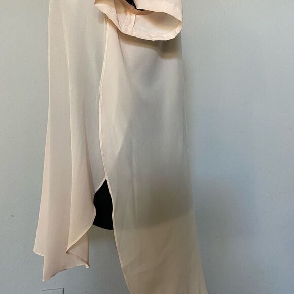 Acrobat Top Blouse 100% silk, short sleeve, cream, size S - Picture 5 of 10